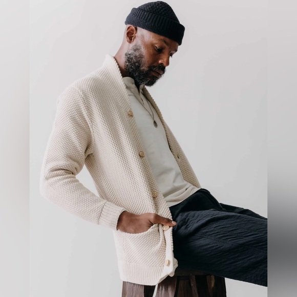 Taylor Stitch Cream Cardigan Sweater - Picture 3 of 13